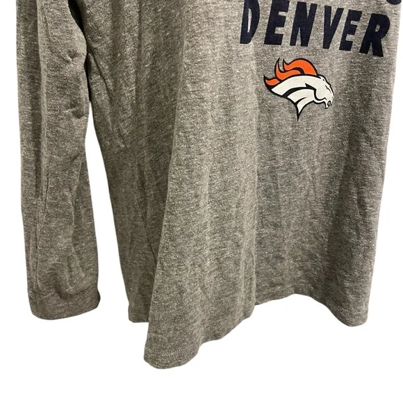 NFL TEAM APPAREL DENVER BRONCOS Womens Grey Long Sleeve TShirt Size XL - Picture 5 of 10